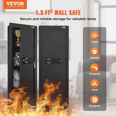 Vevor 42.91 "Gun Gun Gun Safe ، بندقية مخفية ذات 4 مستويات مع لوحة مفاتيح وبصمة ، 3 أرفف قابلة للإزالة و 6 حاملين رئيسيين ، Q235 الصلب المولود البارد مع ضوء LED ، إنذار الاهتزاز ، الحافظة والأسهم in Saudi Arabia