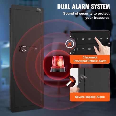 Vevor 42.91 "Gun Gun Gun Safe ، بندقية مخفية ذات 4 مستويات مع لوحة مفاتيح وبصمة ، 3 أرفف قابلة للإزالة و 6 حاملين رئيسيين ، Q235 الصلب المولود البارد مع ضوء LED ، إنذار الاهتزاز ، الحافظة والأسهم in Saudi Arabia