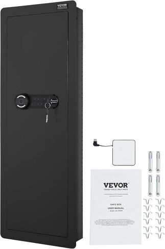 Vevor 42.91 "Gun Gun Gun Safe ، بندقية مخفية ذات 4 مستويات مع لوحة مفاتيح وبصمة ، 3 أرفف قابلة للإزالة و 6 حاملين رئيسيين ، Q235 الصلب المولود البارد مع ضوء LED ، إنذار الاهتزاز ، الحافظة والأسهم in Saudi Arabia