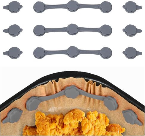 9 PCS Air Fryer Magnets for Parchment Paper – Reusable Silicone Buckles for Locking Liners, Heat-Resistant Air Fryer Accessories for Metal Baskets Only in Saudi Arabia