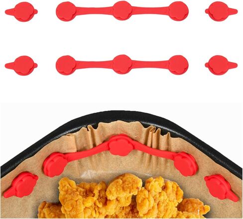 9 PCS Air Fryer Magnets for Parchment Paper – Reusable Silicone Buckles for Locking Liners, Heat-Resistant Air Fryer Accessories for Metal Baskets Only in Saudi Arabia