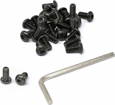 iexcell 450 Pcs M4 x 6/8/10/12/16/20/25/30/35/40 Alloy Steel 10.9 Grade Hex Socket Button Head Cap Screws Bolts Nuts Assortment Kit, Black Oxide Finish in Saudi Arabia