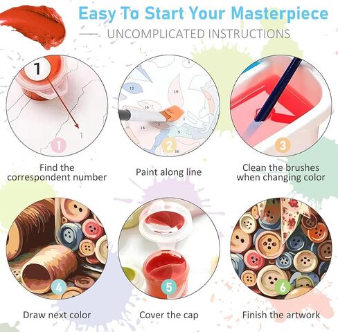 طلاء المناظر الطبيعية بالأرقام من Askqtx - طلاء الشلال بالأرقام للبالغين المبتدئين، طلاء بالألوان المائية من الأكريليك الجبلي حسب الرقم، لوحة زيتية DIY لهدايا ديكور الحائط المنزلي (16 × 20 بوصة). in Kuwait