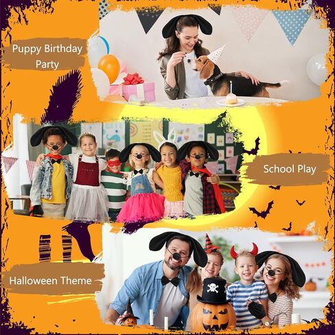 15 Pieces Puppy Dog Costume Set Dog Ear Headband, Bow Tie, Tail, Fake Nose and Puppy Paw Gloves Animal Costume Accessories for Halloween Cosplay Costume Dress Up Party Decoration in Saudi Arabia
