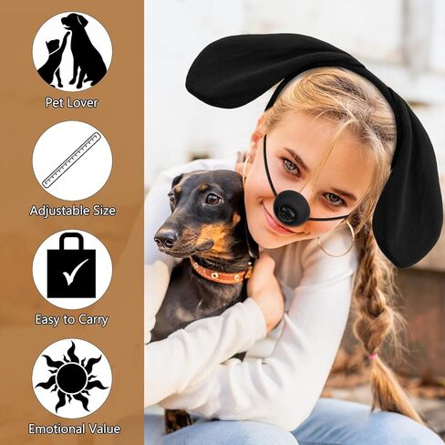 15 Pieces Puppy Dog Costume Set Dog Ear Headband, Bow Tie, Tail, Fake Nose and Puppy Paw Gloves Animal Costume Accessories for Halloween Cosplay Costume Dress Up Party Decoration in Saudi Arabia