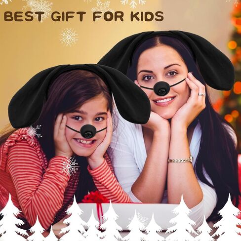 15 Pieces Puppy Dog Costume Set Dog Ear Headband, Bow Tie, Tail, Fake Nose and Puppy Paw Gloves Animal Costume Accessories for Halloween Cosplay Costume Dress Up Party Decoration in Saudi Arabia