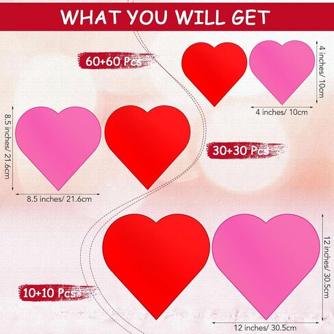 200 Pcs Cutout Hearts Paper Heart Cutouts Paper Hearts Red Valentine Construction Paper Heart Shaped Paper Cut Outs for Bulletin Board Classroom Valentine's Day Decor Cardboard Hearts for Crafts DIY in Saudi Arabia