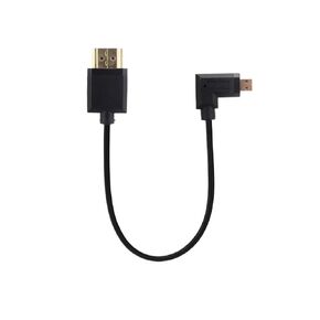 15CM Super Slim Up Down Left Right Angled m;ic/ro HDMI-Compatible to HDMI-2.0 Male HDTV Thin 4K HD Portable SLR Camera Short Cable(Left Angle)