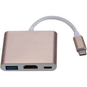 USB 3.1 Converter USB C to HDMI TY>pe C Hdmi Adapter 3 in 1 TY>pe C to Hdmi HDMI/USB 3.0/Type-C Aluminum for Adapter(Silver)