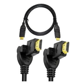 HDMI 2.0 Rotating Adapter Cable 2.0 Version Male 360 Degree Swivel Adjustable Right Left Angled Line(2m)