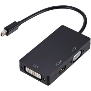 WvvMvv 3 in 1 Displayport DP Male to DVI HDMI Female Adapter Display Port Cable Converter for Computer Projector(Black)