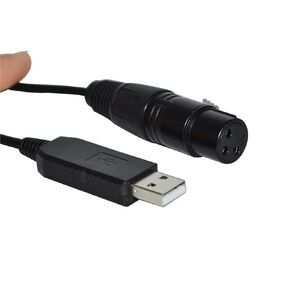 Industrial FT232RL CHIP USB to RS485 DMX512 3P XLR Female/Male Converter Freestyler Controller Cable(3metres,XLR Female F)