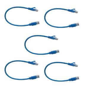 Cat 5E UTP Patch Cord with Boot, 1ft, Blue, 5-Pack – Reliable Ethernet Cable for Fast Networking & Internet Connections
