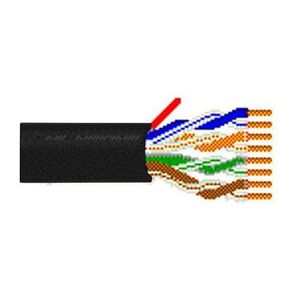 1585A 010Z1000 CAT5e Plenum Cable, 24/4 Solid BC, Unshielded, UTP, CMP, 1000' (304.8m), Black