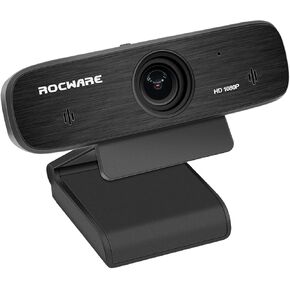 ROCWARE Webcam,Webcam with Microphone Autofocus 2MP HD Web Camera RC19, Privacy Cover,Plug and Play USB Computer Streaming Webcam for Laptop/Video Call/Skype/Zoom