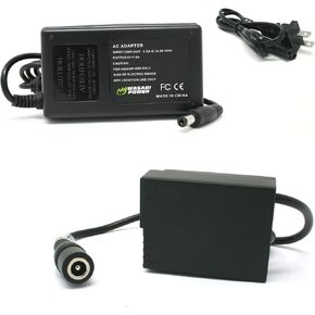 Wasabi Power AC Power Adapter Kit with DC Coupler for Panasonic DMW-BLC12, DMW-DCC8, DMW-AC10 Lumix DMC-G85, DMC-G7, DMC-G6, DMC-G5, DMC-GH2, DMC-GX8, DMC-FZ300, DMC-FZ1000 II, DC-G91, DC-G95 Cameras