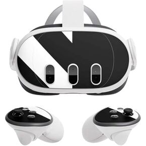 Skinit Decal Gaming Skin Compatible with Meta Quest 3 - Officially Licensed Black and White Stripes Design