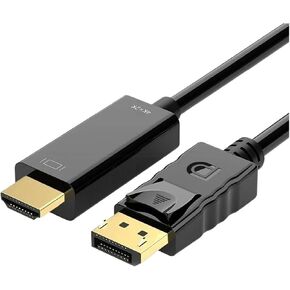 Dp to HDMI-Compatible Cable 1.8m 4K HD Adapter Display Cable Computer M>oni>tor Cable Converts Large Dp to HDMI-Compatible