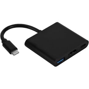 USB C to HDMI Compatible TY>pe C Digital AV Multiport Adapter 3 to 4K 1080P Fast Port(3-in-1 Black)