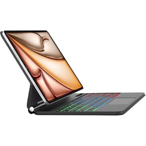 KVAGO Keyboard Case for iPad Air 13-inch (M3, 2025/ M2, 2024)& iPad Pro 6th/5th/4th/3rd Gen 12.9 inch, Magnetic Keyboard, Multi-Touch Trackpad, Floating Cantilever Stand, Multi-Color Backlight, Black
