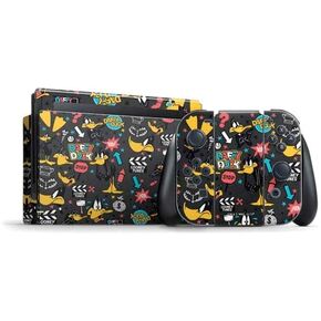 Skinit Decal Gaming Skin Compatible with Nintendo Switch Bundle - Officially Licensed Looney Tunes Daffy Duck Big Head Design