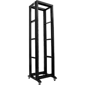 RAISING ELECTRONICS 42U Open Frame Server Network Rack 600MM Deep 4 Post with 3 Pairs of L-Rails Aluminum UL