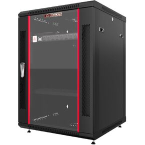 Sysracks 12U Networking Cabinet 18-inch Depth Server Rack Locking Network Enclosure with Fan, Power Strip, Shelf, Feet, Dust-Tight Cable Entries and Other Accessories