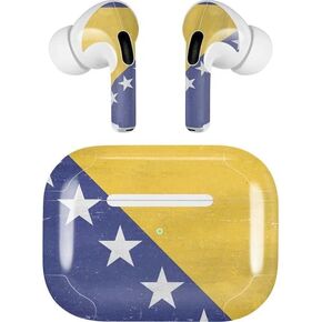 Skinit Decal Audio Skin Compatible with Apple AirPods Pro (2rd Gen, 2022) - Skinit Originally Designed Bosnia and Herzegovina Flag Distressed Design