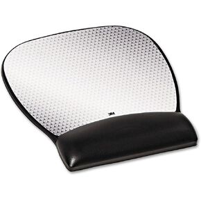 3M MW310LE Precise Leatherette Mouse Pad w/Wrist Rest, Nonskid Base, 8-3/4 x 9-1/4, Black