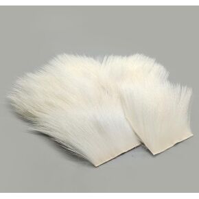 Pack of 2 Fur Hair Fly Tying Body Hair Patch Natural White Parachute Post Fur Hair Dry Fly Wings Fly Tying Materials