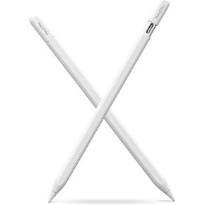 Stylus Pencil Pro for iPad 2018-2025, Magnetic Wireless Charging, Tilt Sensitivity, Palm Rejection, Compatible with iPad 6/7/8/9/10/11th, Mini 5/6/7th, Pro 11"/12.9"/M4, Air 3/4/5/M2/M3, White