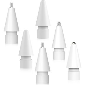 Upgraded 6-Pack Mixed Replacement Tips Compatible with Apple Pencil (Pro/USB-C/1st/2nd Gen) - Enhanced Precision & Durability