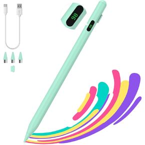 MoKo Stylus Pen for Touch Screen, Tablet Pen with Power Display, Active Universal Stylus Pen Compatible with iPad/iPhone/Samsung/Tablet Devices and Other iOS/Android Smartphone, Black
