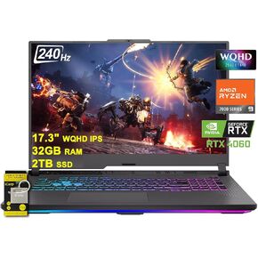 ASUS ROG Strix G17 G713 GAMING LAPTOP 17.3 "WQHD IPS 240Hz AMD 12-CORE RYZEN 9 7845HX (BEAT I9-12900H) 32GB RAM 1TB SSD Geforce RTX 4060 8GB USB-C RGB