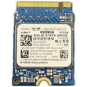 KIOXIA Internal SSD, 512GB PCIe Gen 3 x 4 NVMe Solid State Drive, M.2 2230, Model KBG40ZNS512G (Renewed)