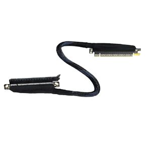 JMT 180 Degree 64GBS PCIE 5.0 X16 Graphics Card Extension Cable GEN5 Braided Mesh Harness Riser for AI Server Graphics Card Bendable GPU Adapter 16AB5 (Left Out Right in,50CM)