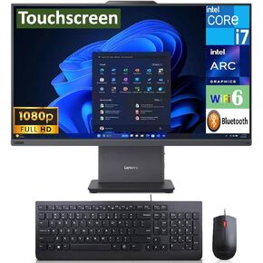 Lenovo ThinkCentre Neo 50a Gen 5 School & Business All-in-One 27" Touchscreen IPS FHD Display (Intel i7-13620H, 16GB DDR5, 4TB PCIe SSD, Intel Arc, WiFi 6, Webcam, Win 11 Pro) (Renewed)