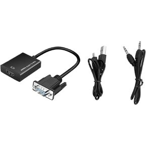 to HDMI-Compatible Full HD 1080P Converter Adapter Cable with Output HD Adapter for PC to HDTV Projector(VGA to HDMI 2)