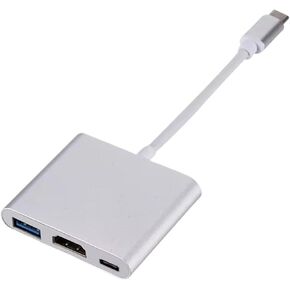 USB C to HDMI-Compatible Adapter TY>pe C Digital AV Multiport Adapter 3 Converter to 4K 1080P for(1Gray 3 in 1)