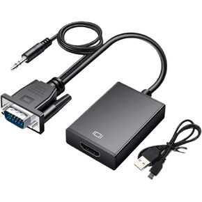 to HDMI Converter Adapter 1080P Male to HDMI Female Adapter Cable with 3.5mm Output for PC HDTV Projector