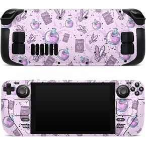 ZOOMHITSKINS Steam Deck Skin, Compatible with Steam Deck Skins, Magic Purple Crystals Tarot Cute, Protective Skin Wrap Set for Valve Steam Deck Accessories, Durable 3M Vinyl Decal, Made in The USA