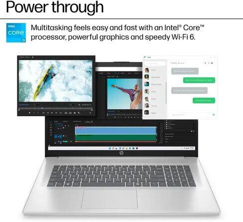 HP 2025 كمبيوتر محمول للأعمال والطلاب ، 17.3 "HD+ شاشة مضادة للوهج ، ث/حياة المكتب ومحرك أقراص DVD الخارج in Kuwait