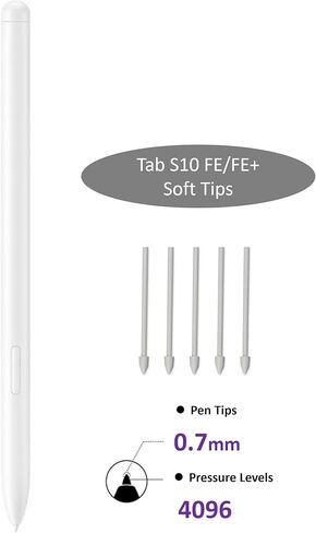 5 PCS Soft Tips OEM Tab S10 Pen Tips Replacement for Samsung Galaxy Tab S10/S10+ Plus/S10 Ultra Tablet All Verison Stylus S Pen Replacement Tips/Nibs+Tweezers (5*Soft Tips-White) in Kuwait