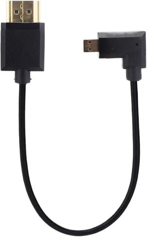 15CM Super Slim Up Down Left Right Angled m;ic/ro HDMI-Compatible to HDMI-2.0 Male HDTV Thin 4K HD Portable SLR Camera Short Cable(Left Angle) in Saudi Arabia