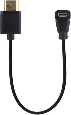 15CM Super Slim Up Down Left Right Angled m;ic/ro HDMI-Compatible to HDMI-2.0 Male HDTV Thin 4K HD Portable SLR Camera Short Cable(Left Angle) in Saudi Arabia