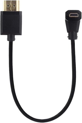 15CM Super Slim Up Down Left Right Angled m;ic/ro HDMI-Compatible to HDMI-2.0 Male HDTV Thin 4K HD Portable SLR Camera Short Cable(Left Angle) in Saudi Arabia