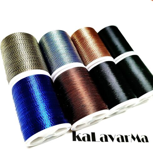 Kalavarma Metallic Wrapping Thread for Fishing Rod Guide 5+3 pcs 6 Color 240 Yards/Spool 220M in Saudi Arabia