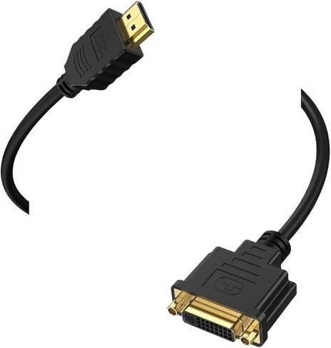 Plated 30cm 1080P HDMI to DVI Adapter Bi-Directional DVI 24+1/24+5 Pin to HD Cable for /3 PC Graphics Card M>oni>tor in Saudi Arabia