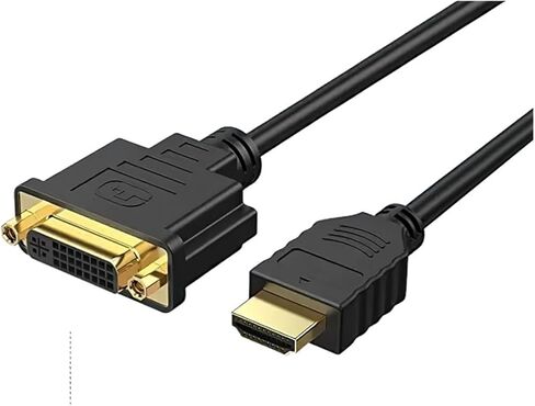 Plated 30cm 1080P HDMI to DVI Adapter Bi-Directional DVI 24+1/24+5 Pin to HD Cable for /3 PC Graphics Card M>oni>tor in Saudi Arabia