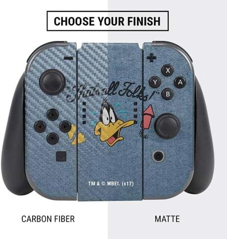 Skinit Decal Gaming Skin Compatible with Nintendo Switch Bundle - Officially Licensed Looney Tunes Daffy Duck Big Head Design in Saudi Arabia
